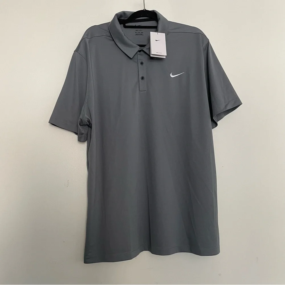 Men's Nike Football Polo Shirt Cool Grey Size XXL